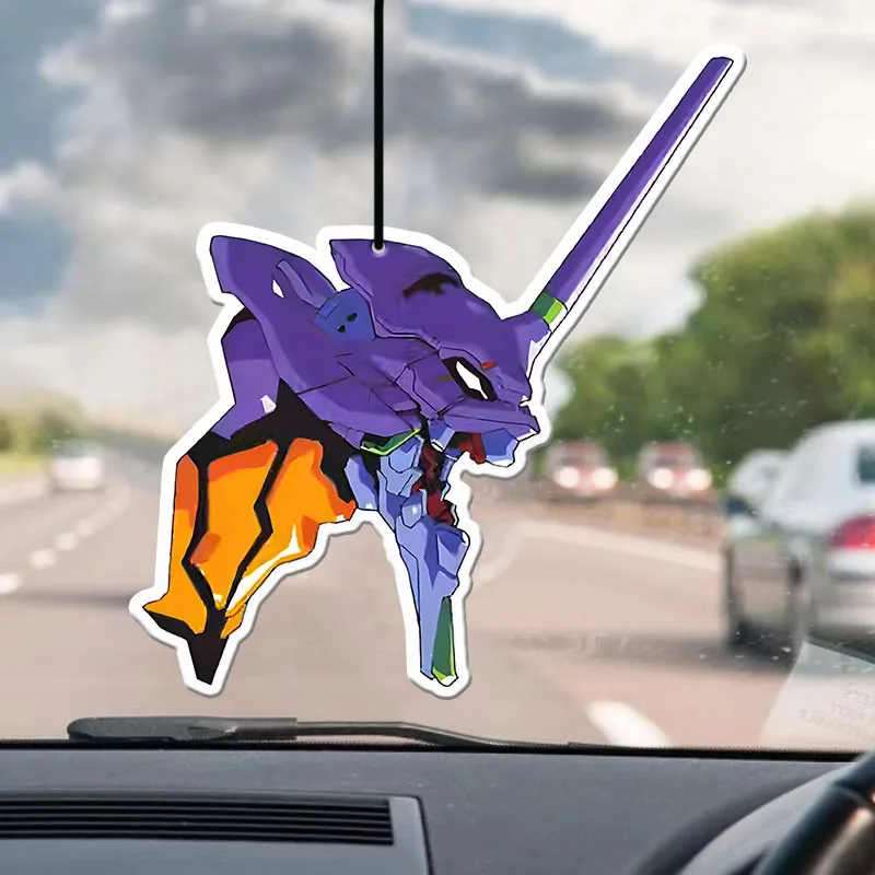 Evangelion น้ําหอมรถยนต์อะนิเมะ Air Freshener Air Freshener รถด้านหลังแขวนยาวนานน้ํามันหอมระเหยอุปกรณ์เสริมจี้