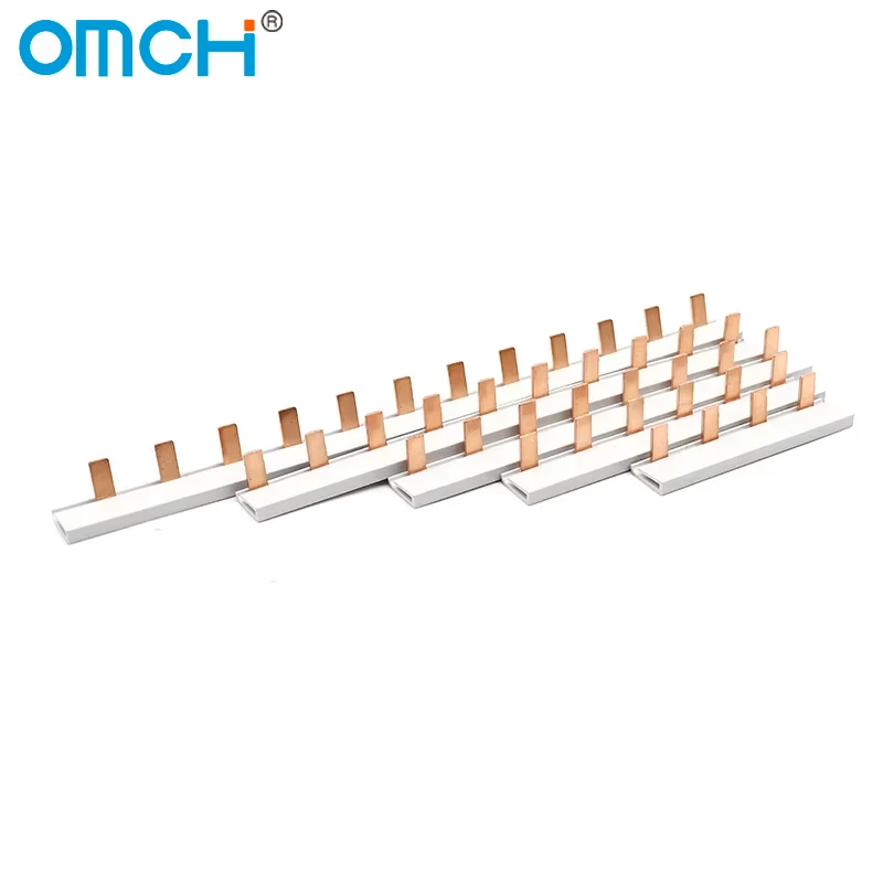 Omch 1/2/3p pino tipo barramento 4-18 vias 63a disjuntor conector barra de cobre bloco terminal para mcb dz47 conector de interruptor de ar