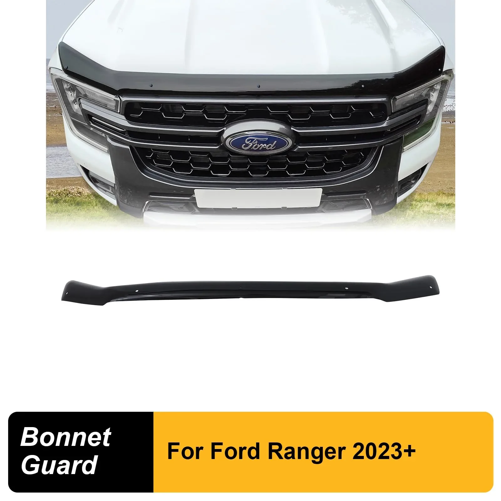 

Car Bug Shield Hood Deflector Bonnet Guard Deflector For Ford Ranger 2023 2024 T9 Wildtrak XLT XLS XL Next Gen Accessories