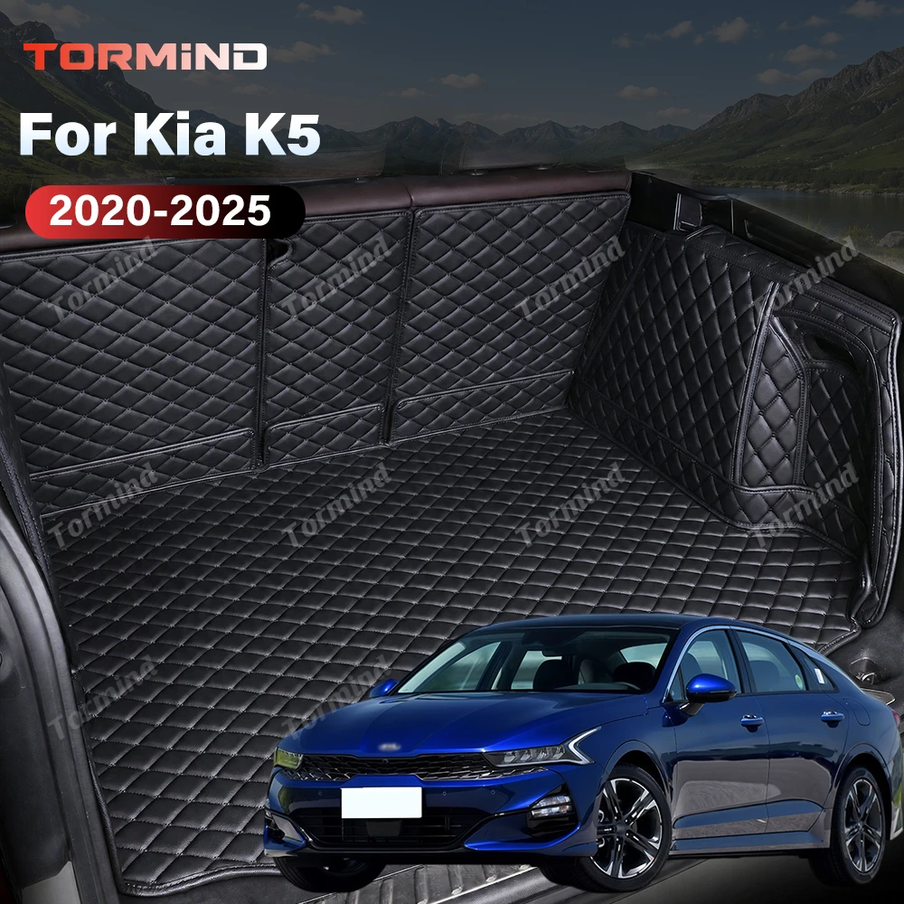 Tormind For Kia K5 2020-2025 24 23 Car Trunk Mats Carpet Cargo Liner Car Backrest Pad Interior Accessories Protector Waterproof