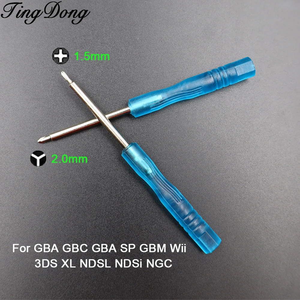 2/10PCS 1.5mm Cross Screwdriver& 2.0mm Y-Type Screwdriver For NDS NDSL NDSi Wii GBA GBC GBP GBM GBA SP Game Console Repair Tools