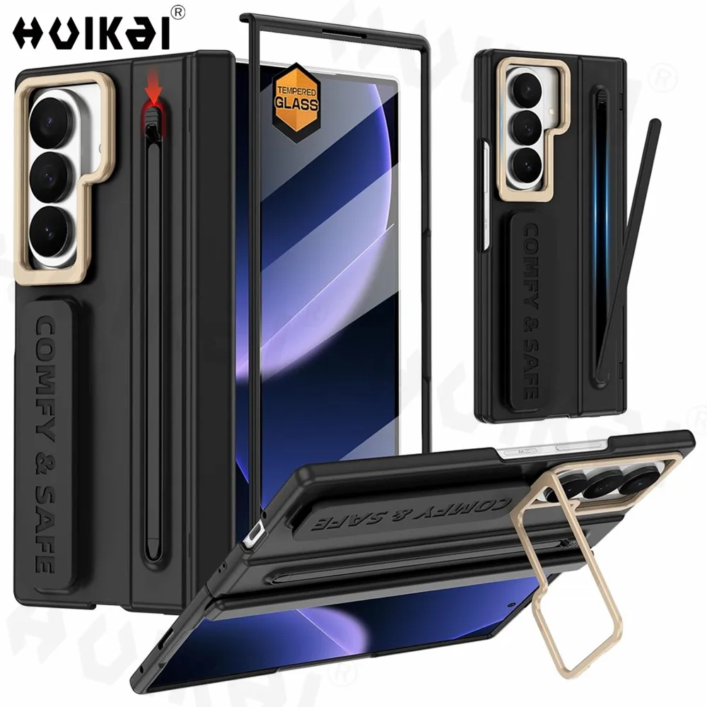 For Samsung Galaxy Z Fold 8 Ultra 7 Case with S Pen Holder Stylus Screen Protector Camera Stand Wristband Hinge Protection Cover