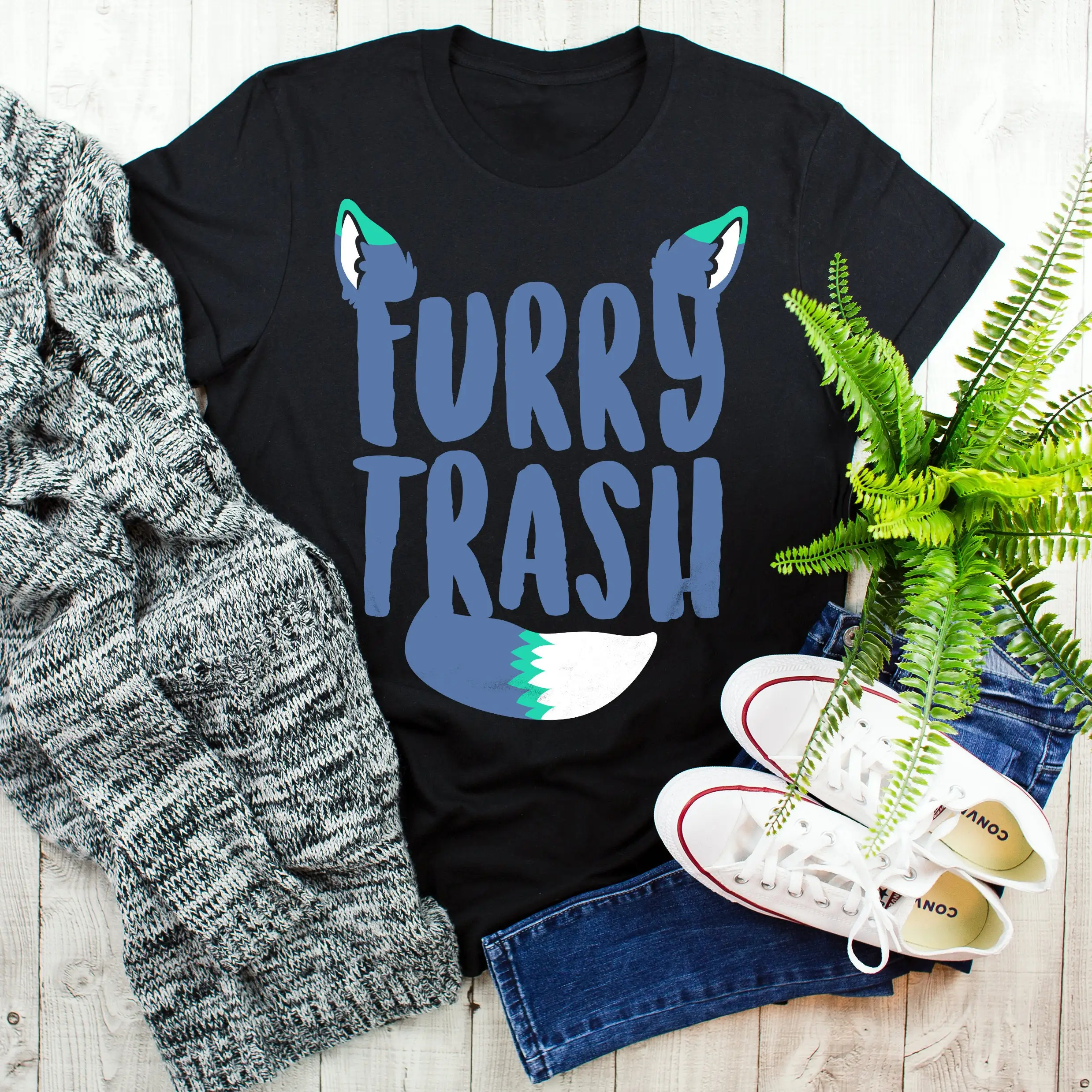 Furry Trash T Shirt Wolf Fox Lover Cute Fursuit S Him Her Fandom Yiff Convention Anthro Fursona