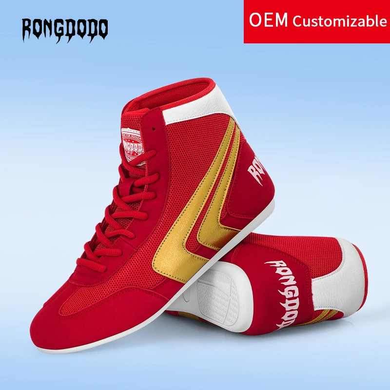 Professional Boxing Wrestling Shoes Breathable Non-slip Indoor Sports Footwear for Martial Arts Fighting & Fitness Training Men - view 2