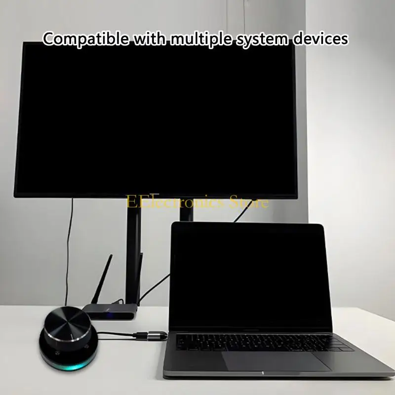 B03C ARGB Backlits USB Volumes Knob Volumes Adjuster for Desktop Computers Gaming Streaming Studio Equipment Accessories