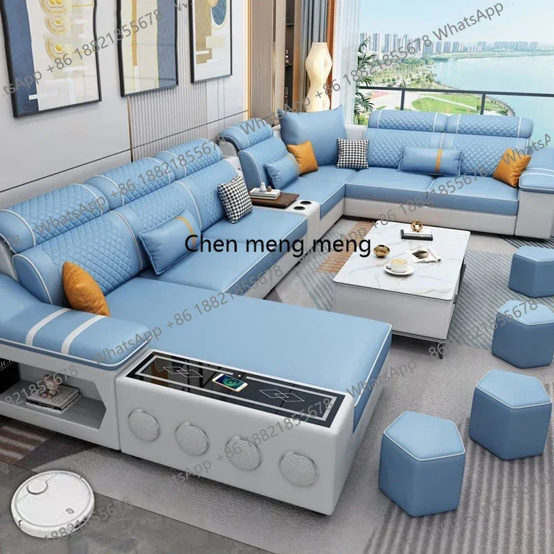 Elegant Minimalist Sofa Electric Comfortable Leather Lounge Sofa Couple Luxury Apartment Woonkamer Banken Nordic Hotel Furniture