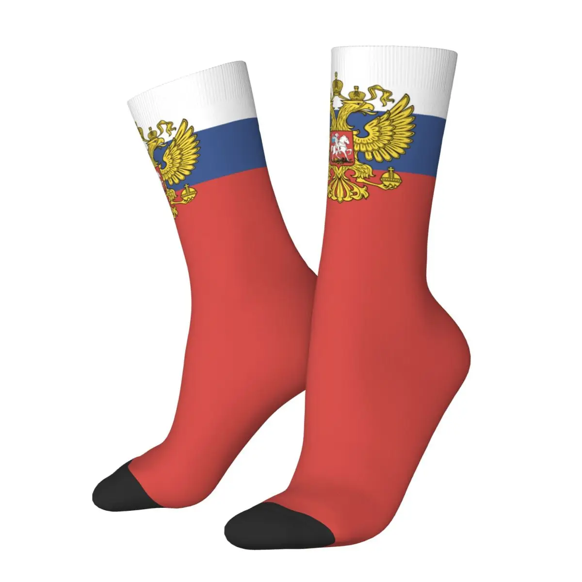 Cool Russian Federation Flag Basketball Socks Russia Polyester Middle Tube Socks for Unisex Breathable