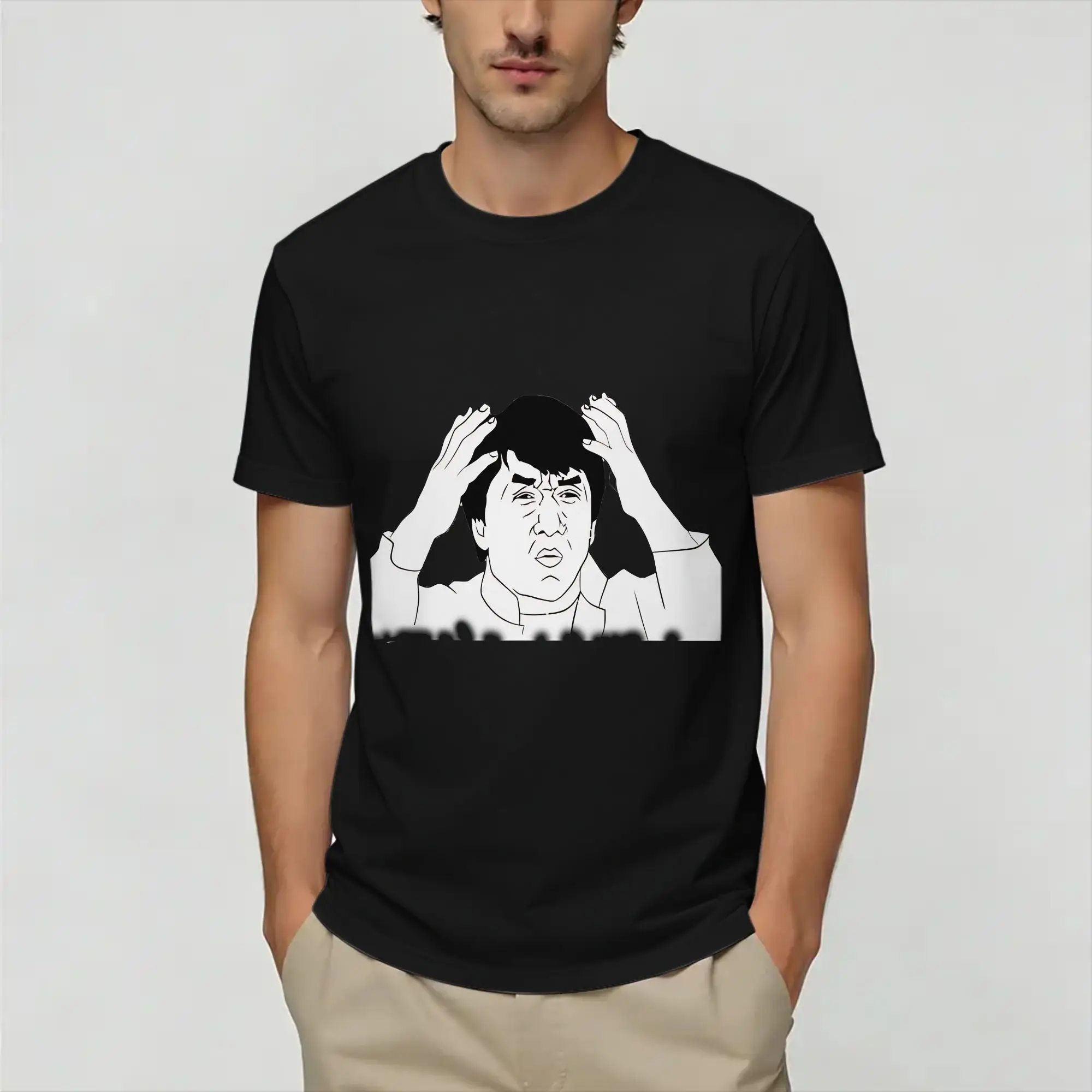 Vintage Jackie Chan Drunken Masters T-Shirts for Men O Neck Pure Cotton T Shirts  Short Sleeve Tees Gift Idea Tops