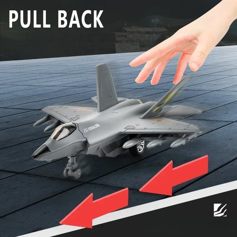 

J-31 Stealth Fighter Alloy Fighter Model Jet Aircraft with Bracket Children's Birthday Gift Collection Decorative Toy