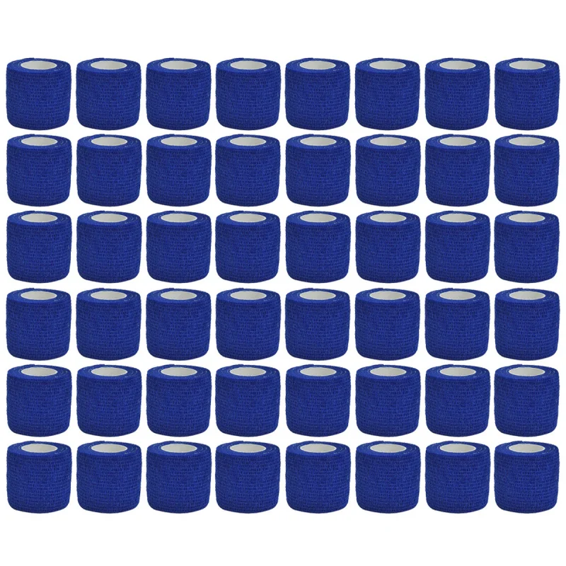 12/48pcs dark blue Self Adhesive Elastic Bandage 4.6m Color Sports Wrap Tape for Finger Joint Knee First Aid Tape