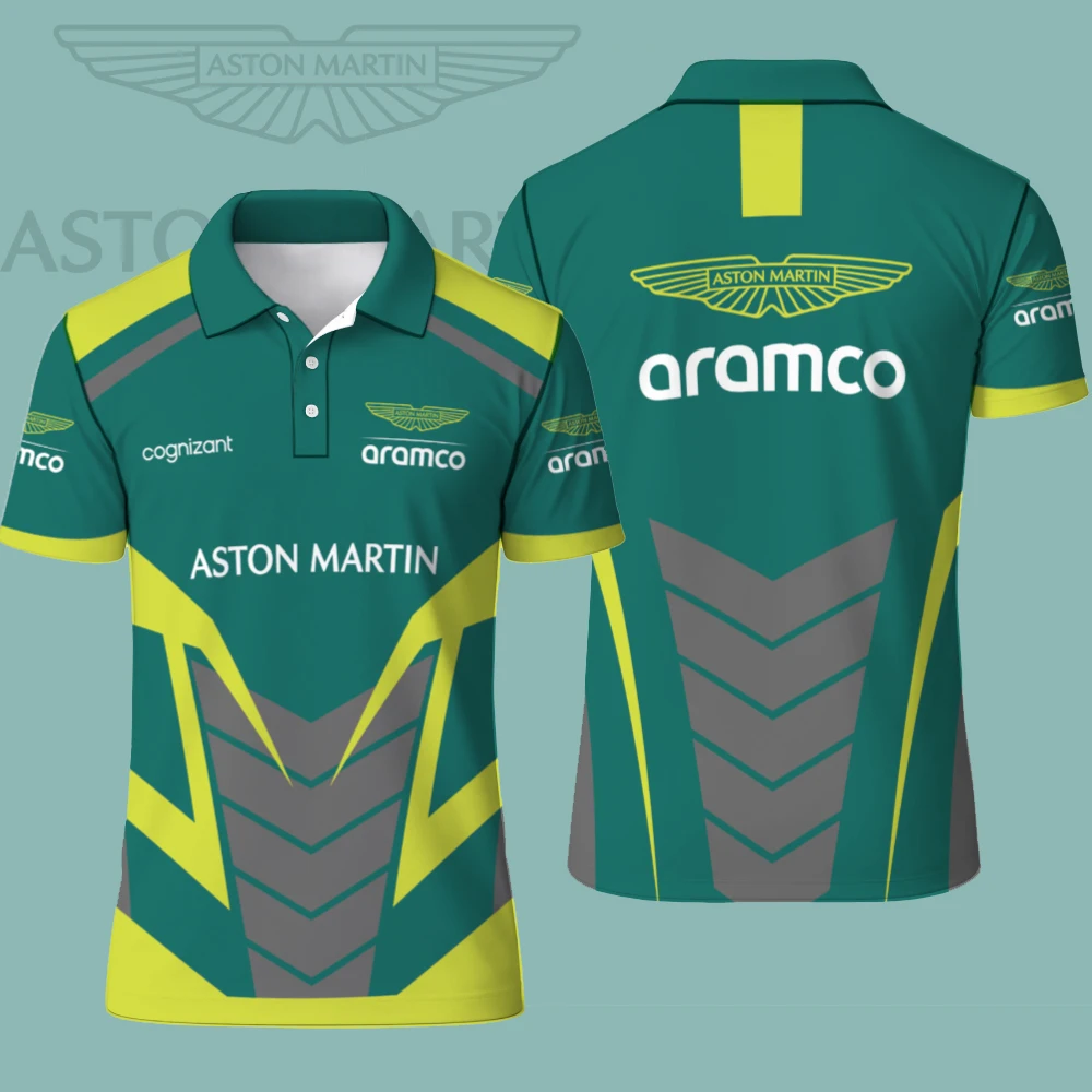Aston Martin Racing Team Men Polo Shirt Summer Short Sleeve Male Polos T-shirt Fashion outdoor sports breathable Clothing Tops