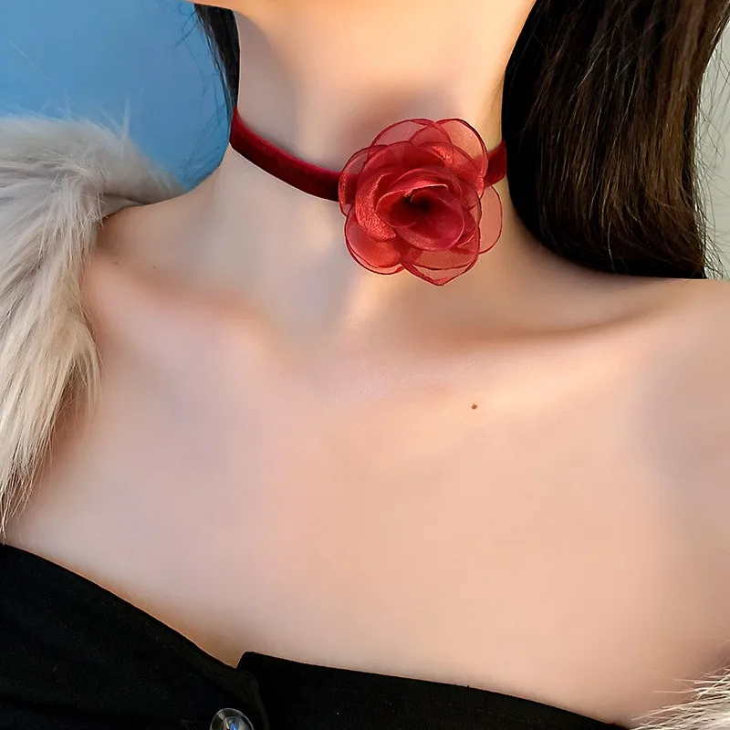 Lace Flower choker necklaces Gland De Tatouage Choker Collier Noir Dentelle Choker Collier Vintage Femmes Bijoux De Mariage