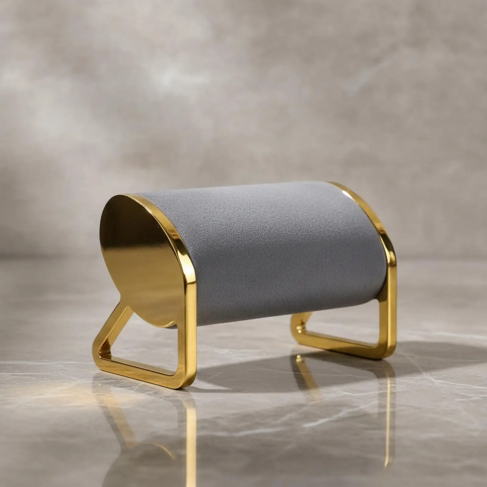 Watch Holder with Velvet Cushion | Gold-Tone Metal Frame, Compact Countertop Design, Watch Display Stand, for Vanity