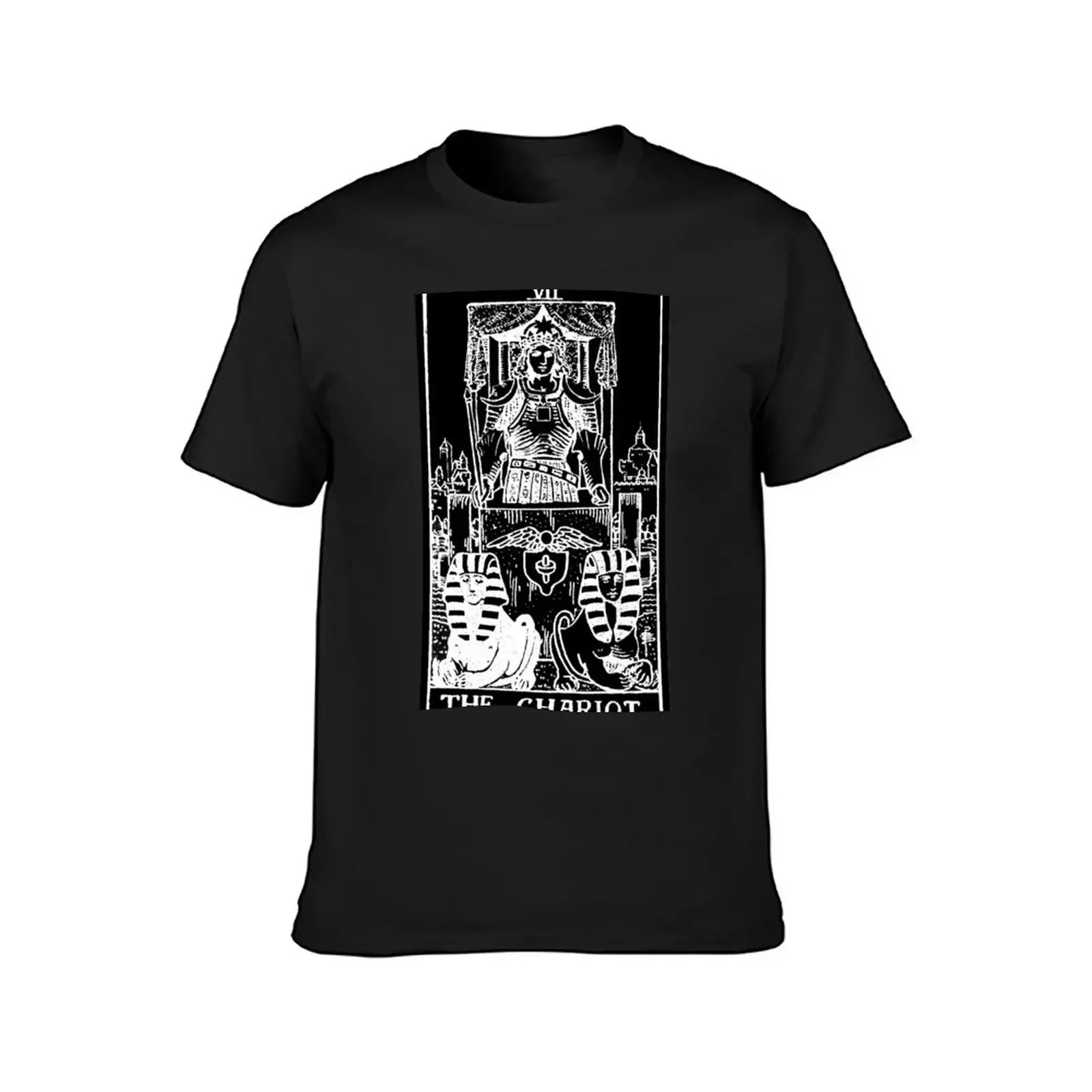 VII. The Chariot Tarot Card | Obsidian and Pearl T-Shirt graphic t shirts summer tops plus sizes T-shirt men