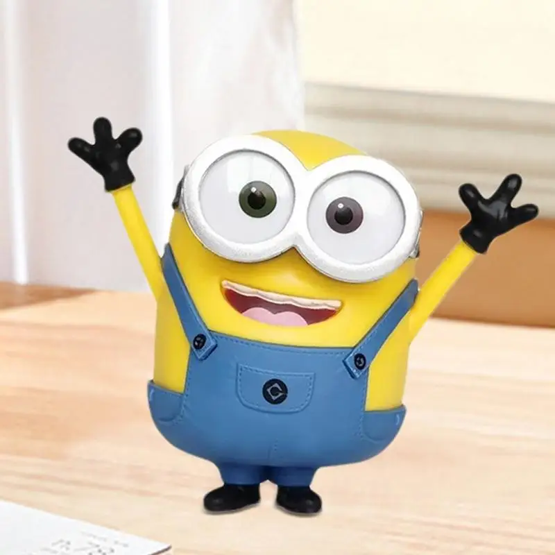 MinionsMovie Periphery Yellow Anime Statue Small Yellow Animal Anime Characters Doll Sculpture Desktop Decoration For Bedroom