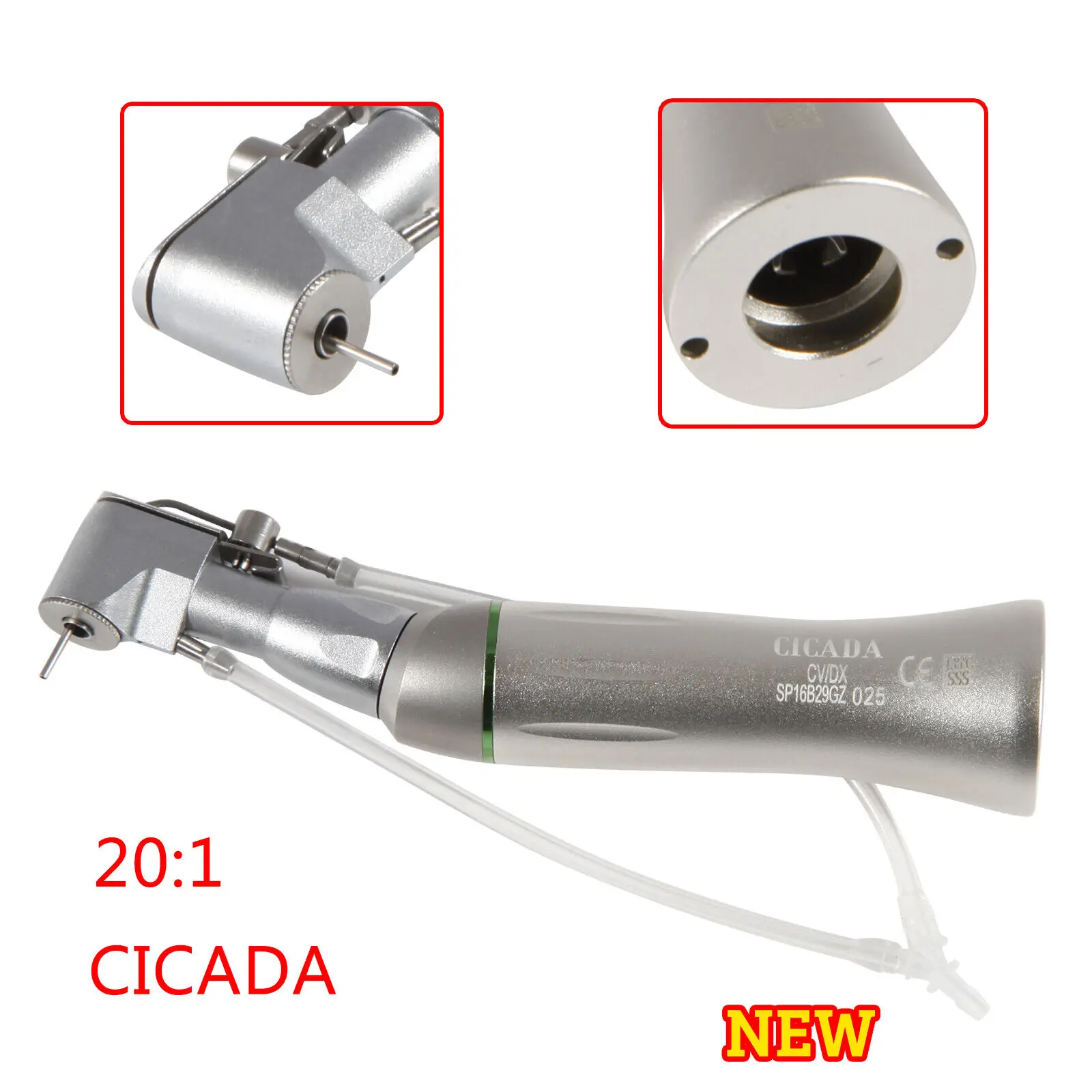 NSK Style Dental 20:1 Reduction Implant Low Speed Contra Angle Handpiece Latch E-type