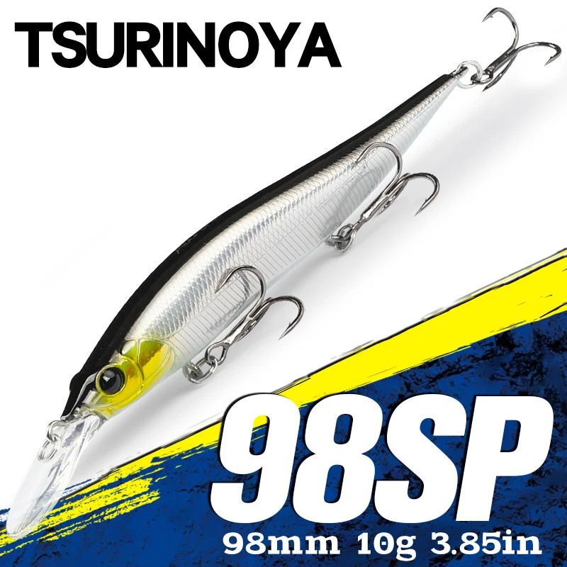 

TSURINOYA Подвесная джеркбейт Minnow AURORA 98SP 98 мм 10 г Глубина Макс. 2,2 м Жесткая приманка BASS PIKE Рыболовная приманка для дальнего заброса