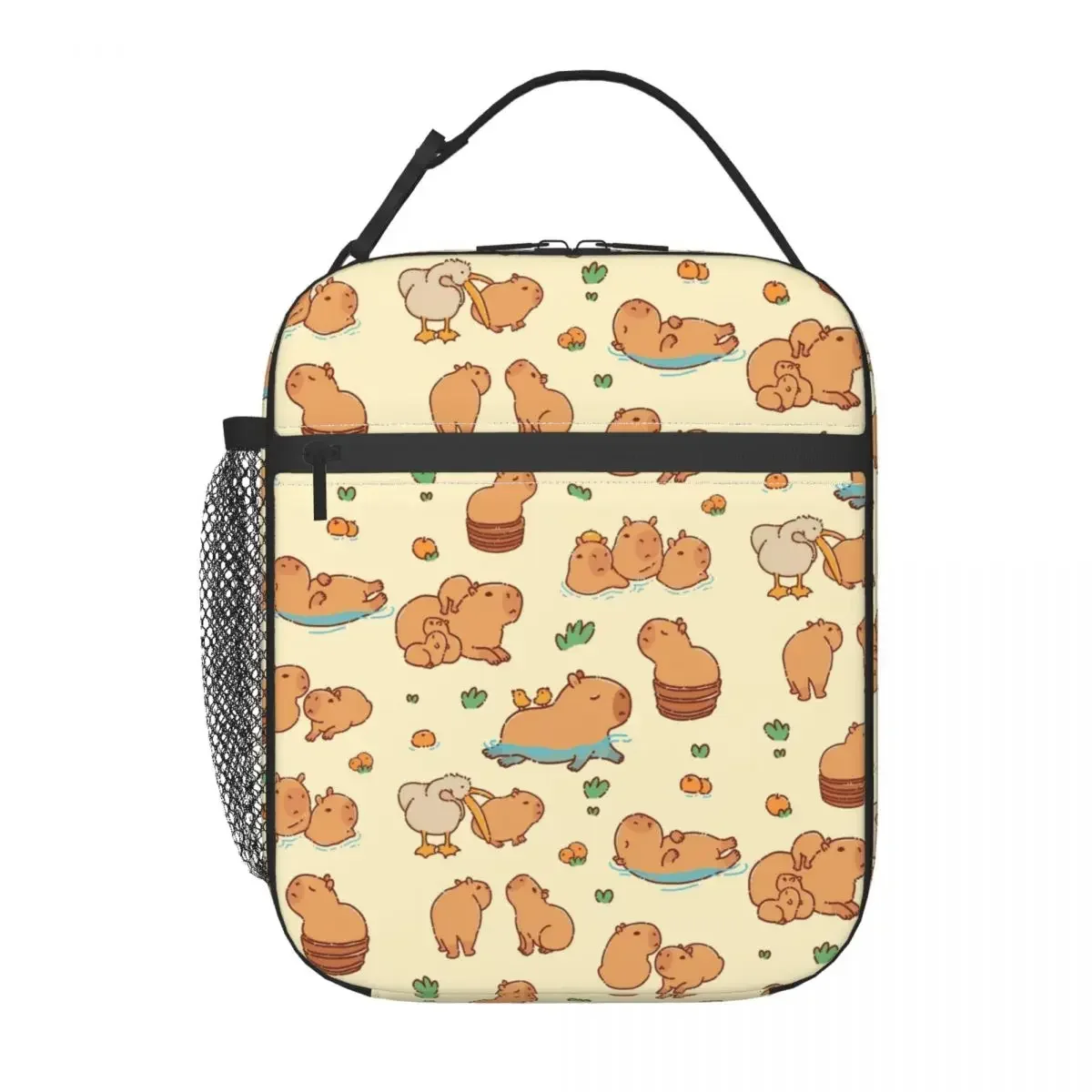 Cute Capybara And Pelican Accessories Insulated Lunch Bag For School Food Box Leakproof Thermal Cooler Lunch Boxes