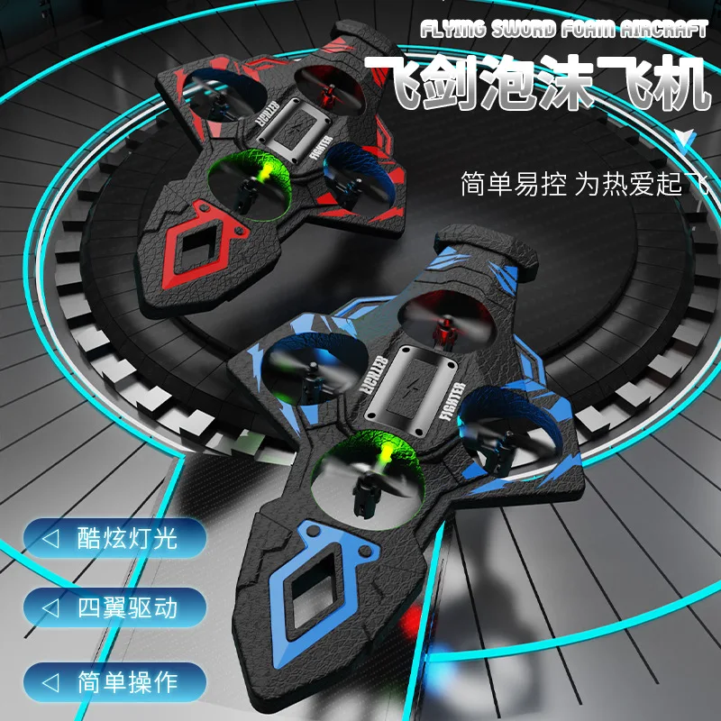 New Remote Control Flying Sword Aircraft Quadcopter Gesture Sensor Anti-fall Drone with Cool Lighting for Adults Kids Toy Gift