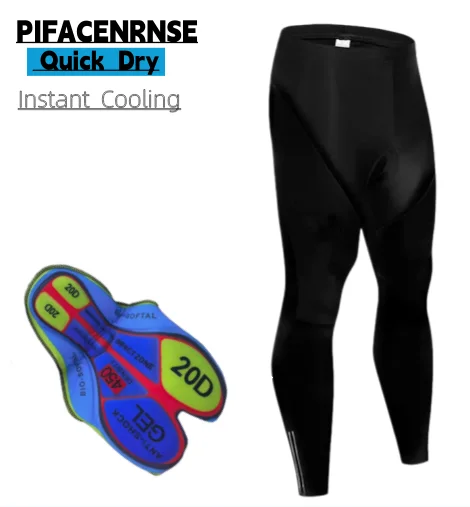 All Black Cycling Bib Trousers Winter Thermal Fleece Mountain Bike Keep Warm Long Pants Breathable Bicycle Tights 19D Gel Pad