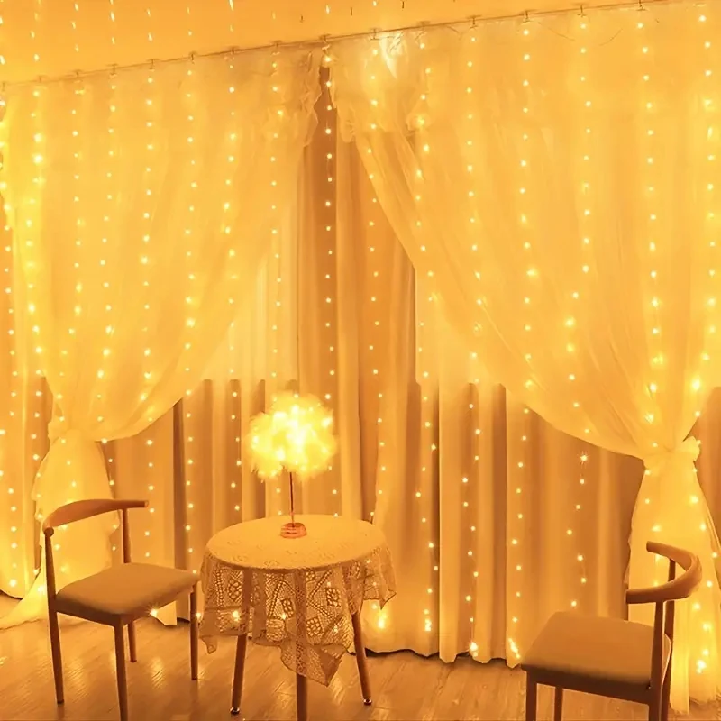 8 modalità LED USB tenda luce matrimonio festa luce ghirlanda decorazione di compleanno 3M 4M 6M fata stringa luce decorazioni per feste di natale