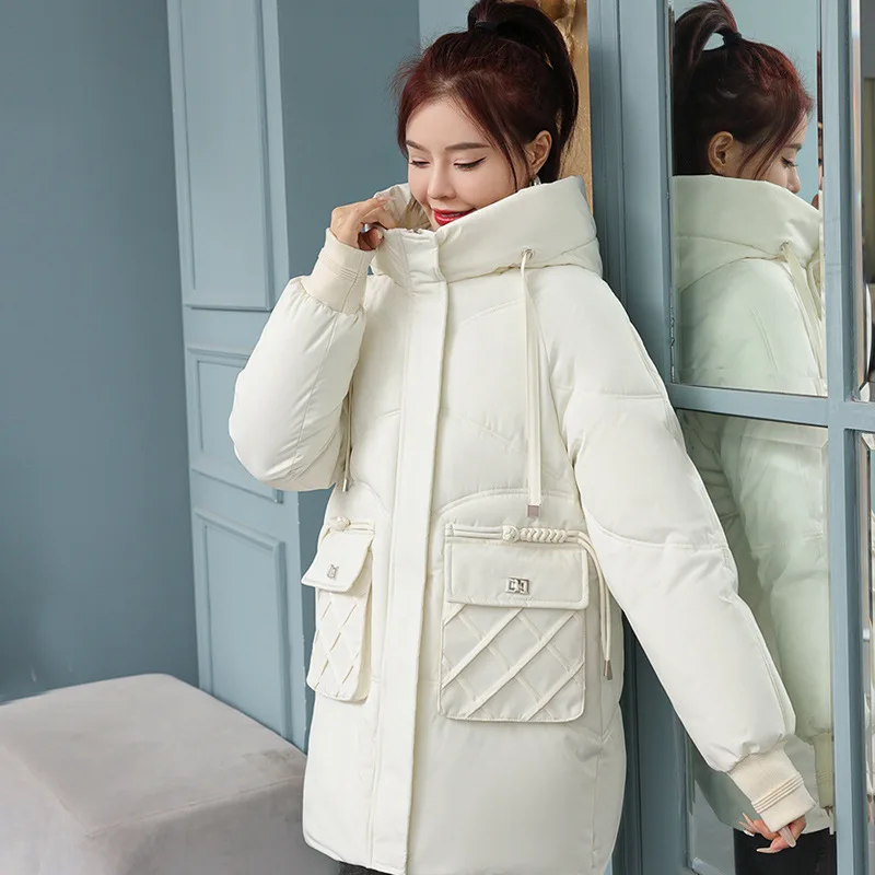 2024 Warm Thicken Cotton Padded Jacket Women Long Parkas Coat Fashion Plus Size Bread Coat Women Outwear New Women Winter Jacket