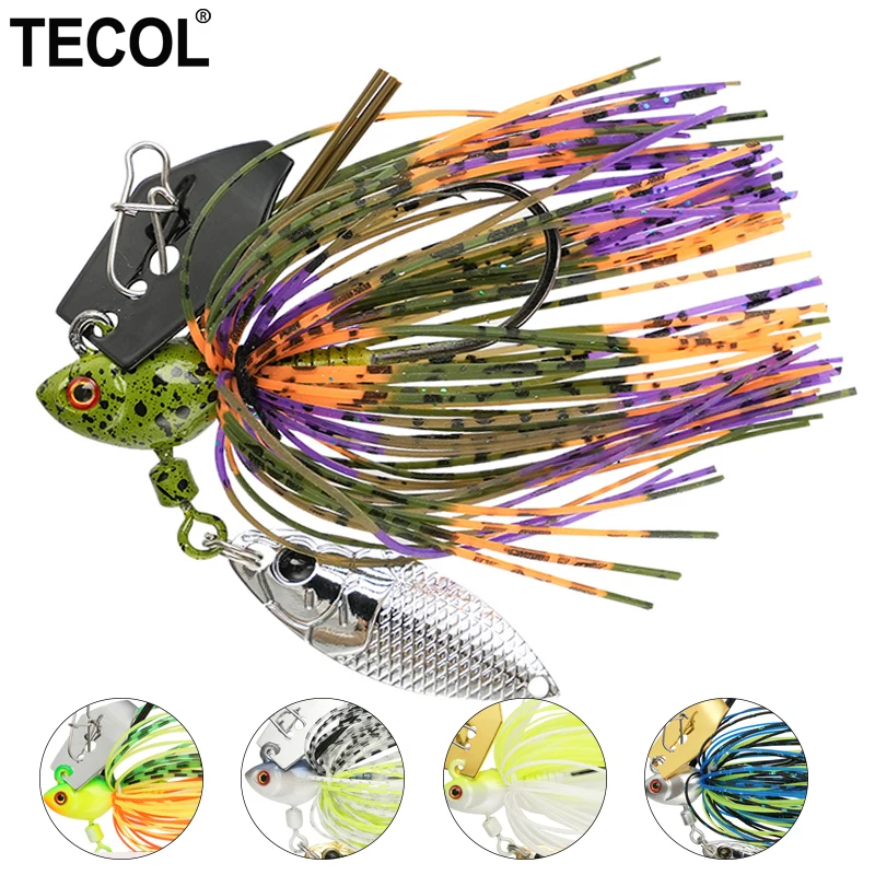 TECOL 13G Jigkopf mit Gummischürze, Spinnerbait, Weedless Chatterbait, Buzzbait, Jigköder für Barsch, Zander, Hecht