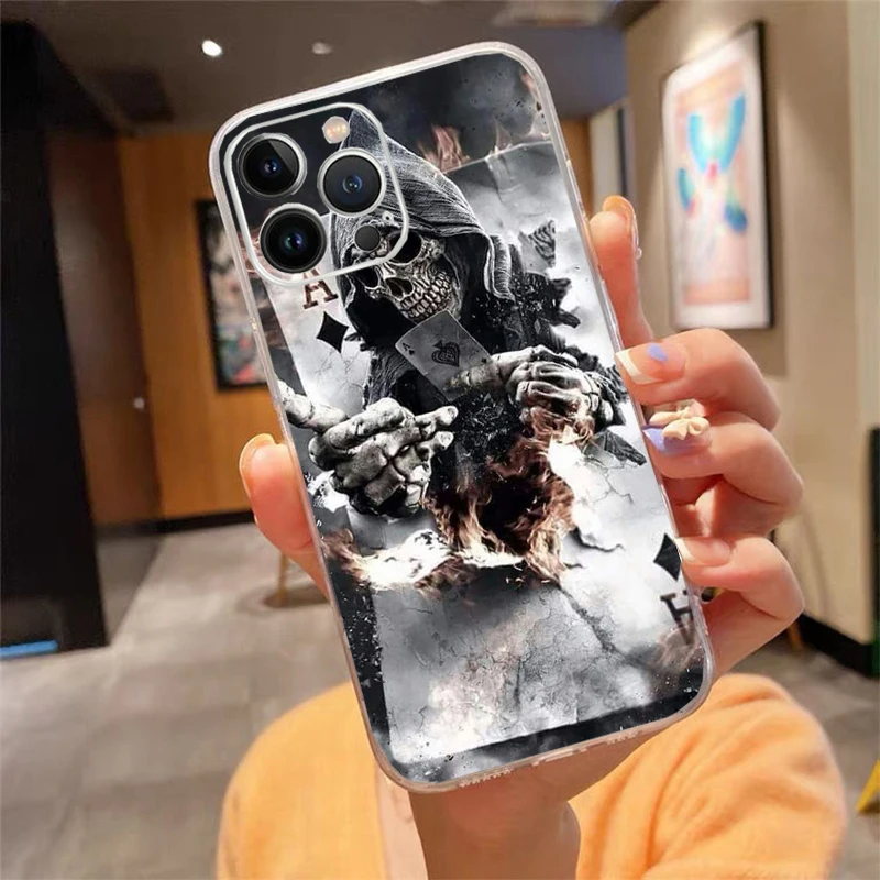

Phone Case For iphone 17 Pro Max Air 17 16 15 14 13 Pro Max 15 16 Pro 15Plus Grim reaper skull skeleton
