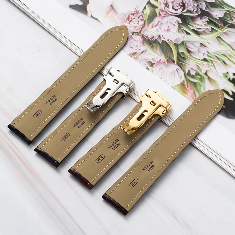 Bamboo grain cowhide strap for men and women to replace Cartier Tank tank SOLO London leather bracelet accessories