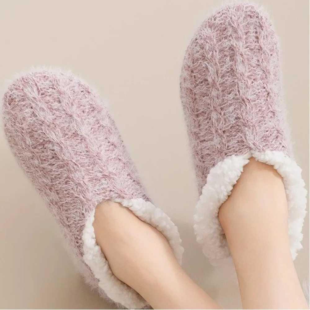 Warm Thickened Lamb Velvet Socks Solid Colors Low Tube Winter Socks Indoor Anti-Slip Floor Socks Men