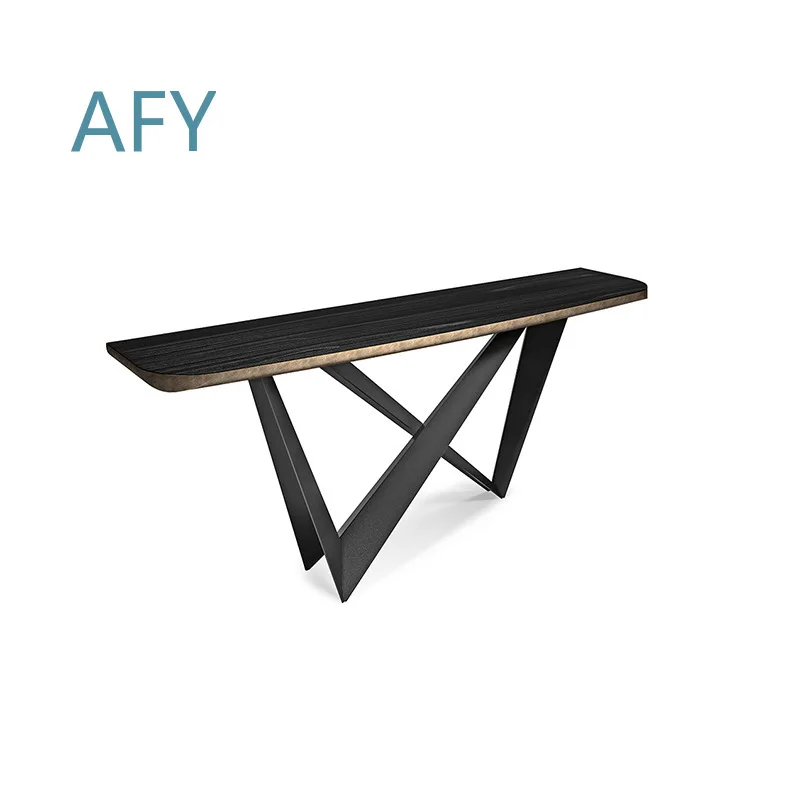 High-end Art Entrance Terrace Table for Modern Hotel Model Room Corridor Living Room End Table Light Luxury Slate Console