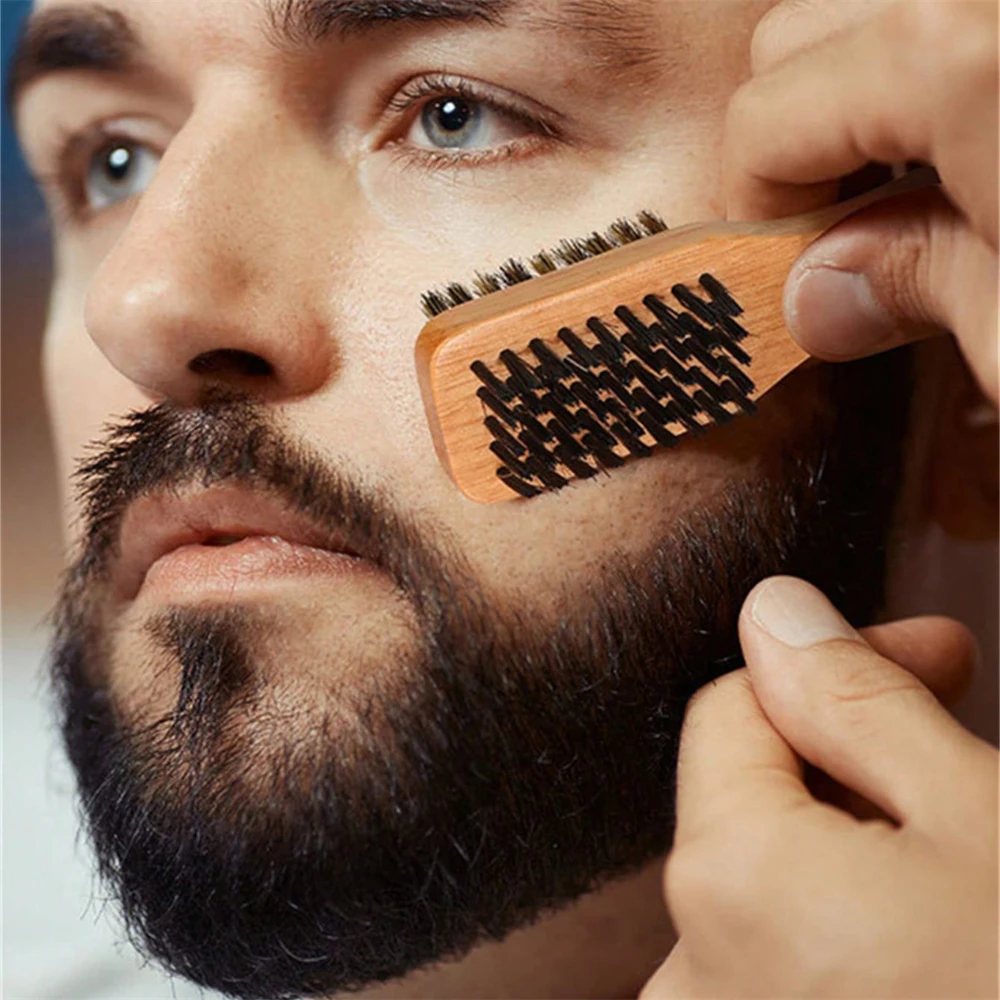 

4pcs/1set Men's Beech Beard Brush Multi-functional Bristle Double-sided Brush Household Cleaning Brush Hair Tools