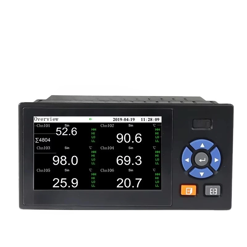 High Precision 6-Channel Data Recorder Multi-Function Data Logger for Temperature Pressure Flow RS485 Alarm OEM Customizable