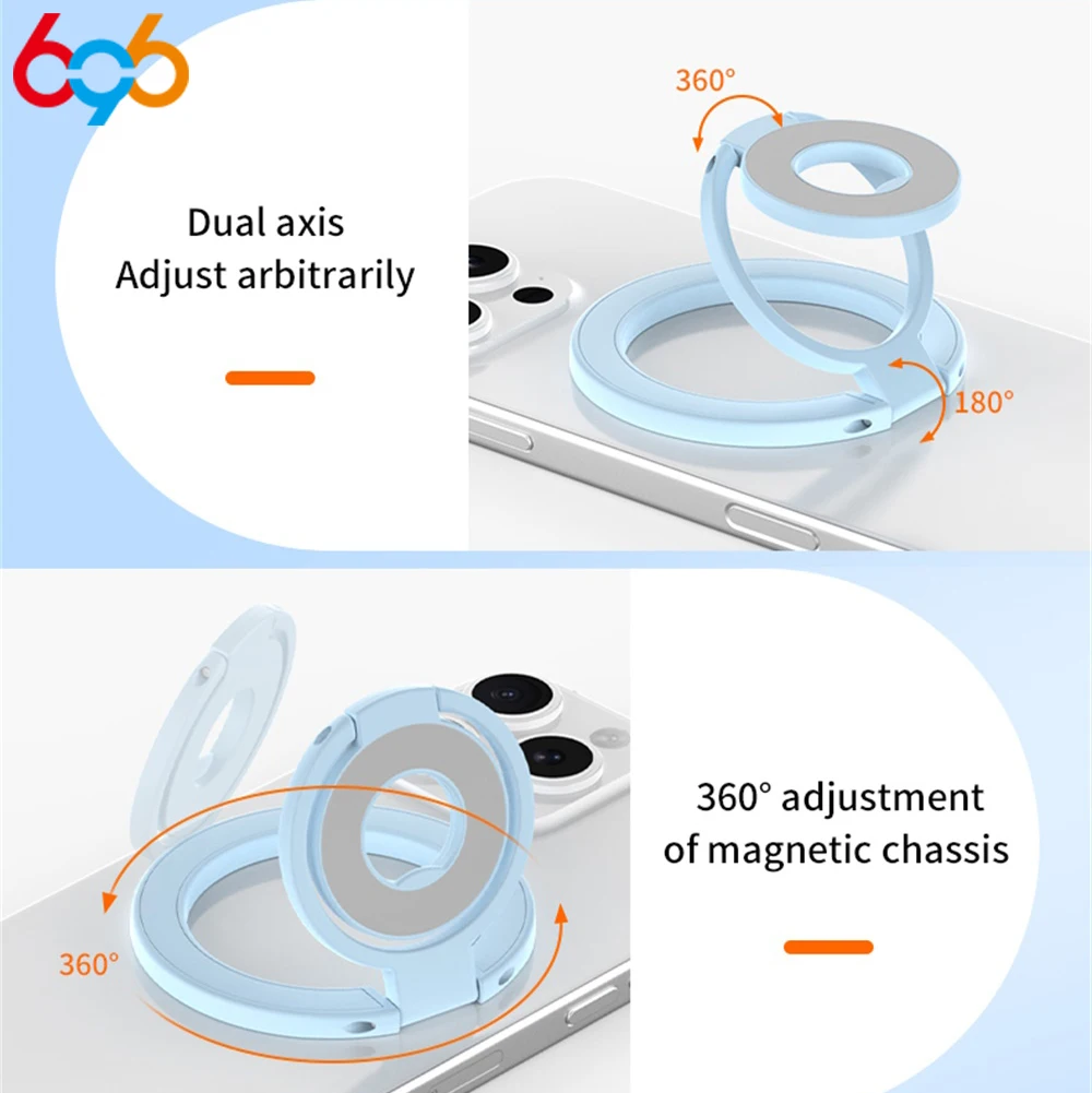 Doppelseitiger Magnetischer Handy-Ringhalter Tragbar 360° °   Drehbarer, klappbarer Handy-Ständer, Zubehör-Griffhalterung, universell