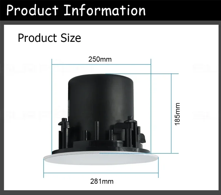 2025 Thinuna MS-8CT II Hochwertiger 8 Ohm 100 W Koaxial-Deckenlautsprecher mit rückseitiger Abdeckung für Restaurant-Hintergrundmusik-PA-System