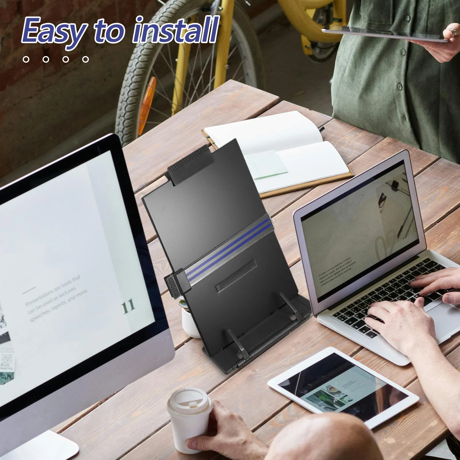 

Подставка для чтения с гибким креплением для книг, бумаг и документов, прочный настольный держатель для удобства использования без помощи рук