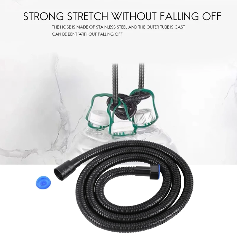 Gorąco! Czarny wąż prysznicowy ze stali nierdzewnej 150Cm elastyczny złoty wąż łazienkowy hydrauliczny błyszczący