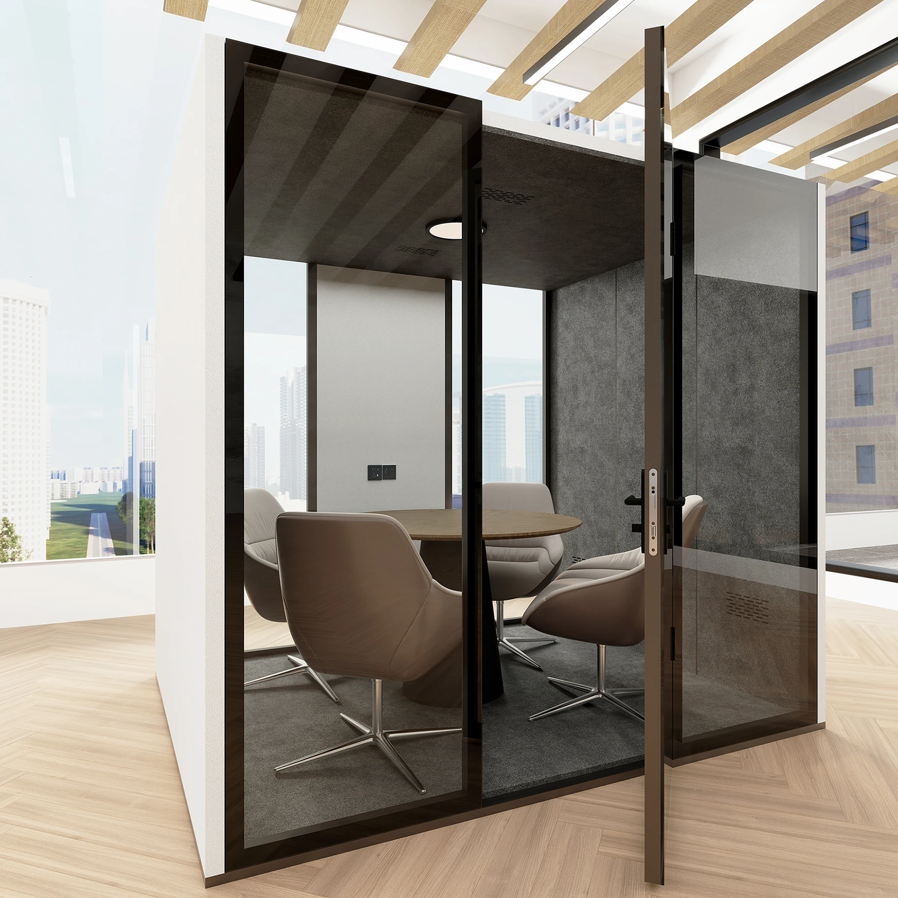 Private 12 Person Meeting Pod Movable Soundproof Booth Acoustic Silent Box Office Pod
