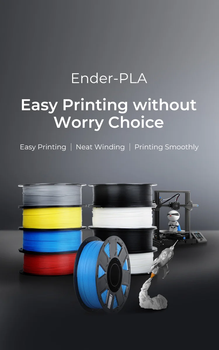 Creality Ender PLA Filament 3D 1.75mm 1KG Printing Plastic PLA Material For FDM 3D Printers Ender-3 V2 V3 SE KE S1 Ender 3 Serie