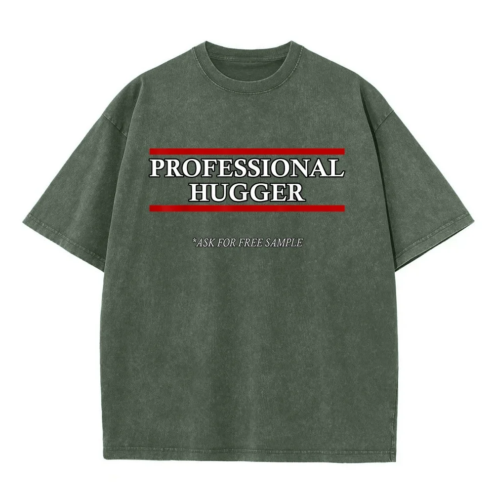 Free Hugs T Shirt Professional Hugger Tshirt For Men Funny T-Shirt Men's Oversize Graphic Tee Cotton Summer Top Short Sleeve 5XL