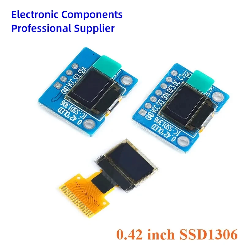 0.42” 0.42 Inch White OLED Display LCD Screen Module Full View LED 3.3V SSD1306 72X40 Serial 72*40 I2C IIC/SPI Interface