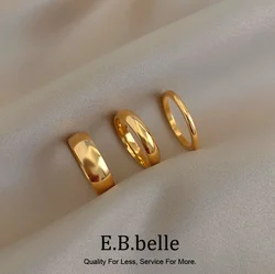 E.B.belle Tarnish Free 2mm 4mm 6mm Stainless Steel 18K Gold Plated Silver Color Knuckle Ring For Lady Minimalist Rings For Women