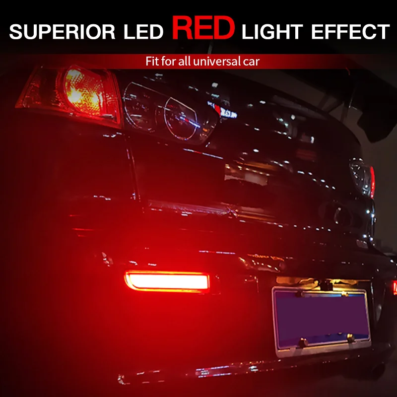 Feux de freinage LED pour pare-chocs arrière, 2 pièces, Canbus, pour Mitsubishi Lancer 2008-2017 Evolution X 2008-2016 Outlander Sport RVR ASX 2011-2012