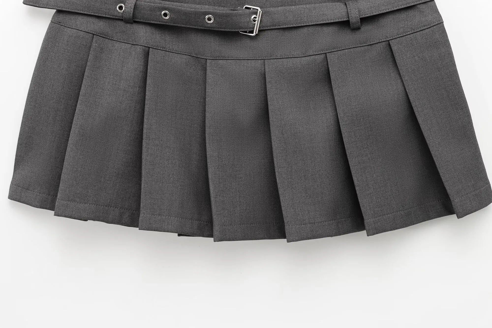 Zevity 2025 Nuove Donne di Modo Della Cintura di Design Solido A Pieghe Mini Gonna Faldas Mujer Femminile Chic Cerniera Laterale Casual Abiti QUN9270