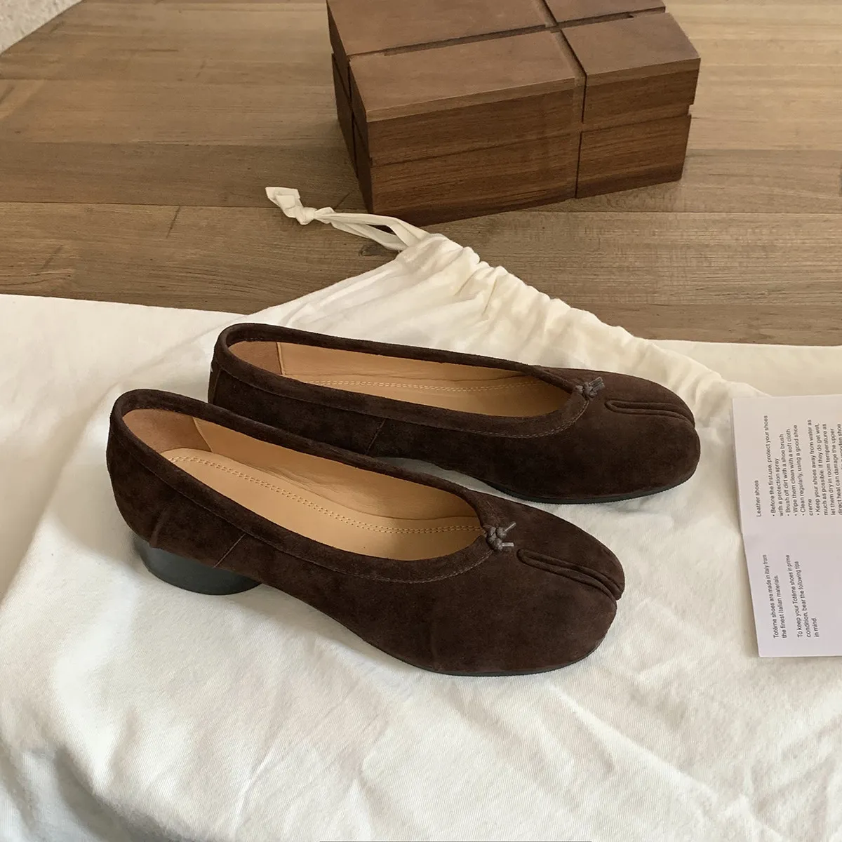 Brown suede