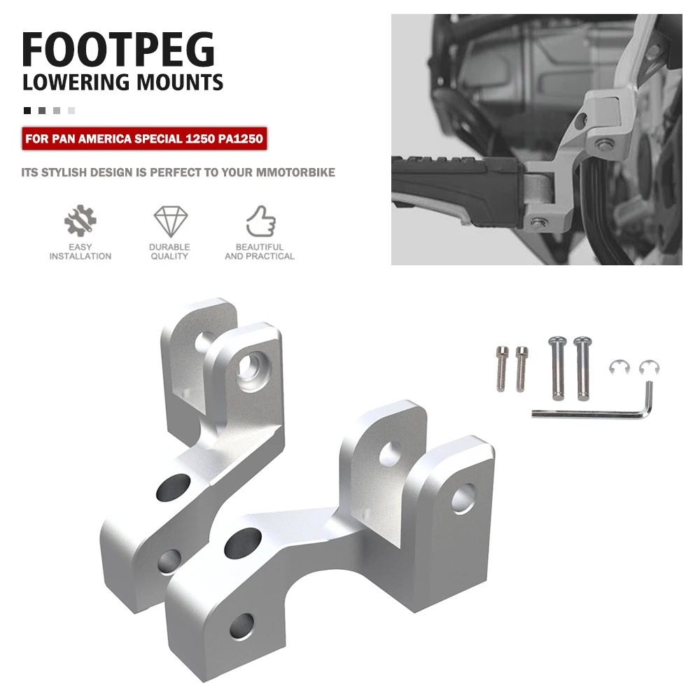 

Motorcyle Passenger Footpeg Lowering Kit Footrest Relocation FOR PAN AMERICA SPECIAL 1250 PA1250 /SPECIAL 2021-2022-2023-2024