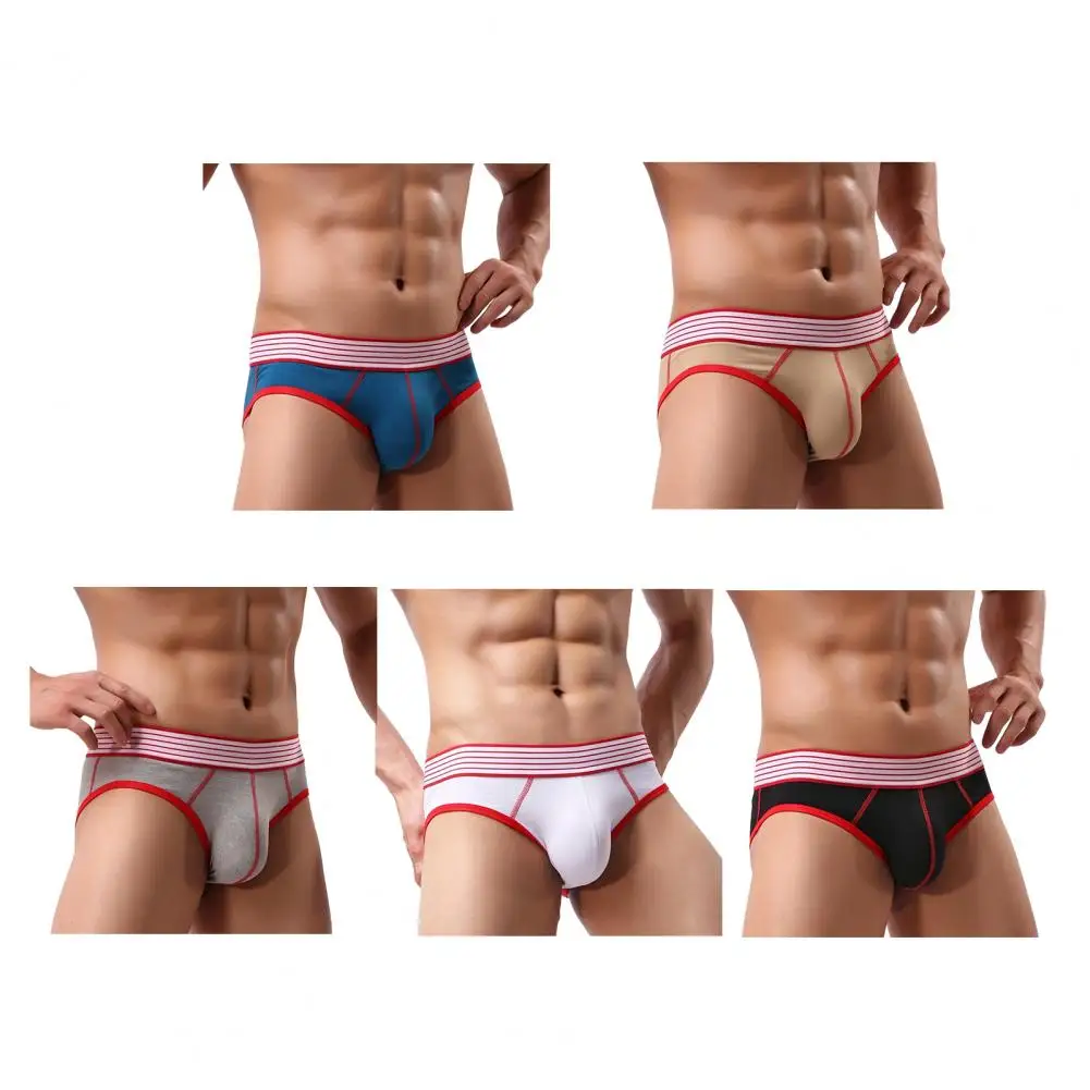 

Men's Single Layer U Convex Panties Solid Color Comfortable Sweat-absorbing Breathable Briefs Comfortable Fit Underwear