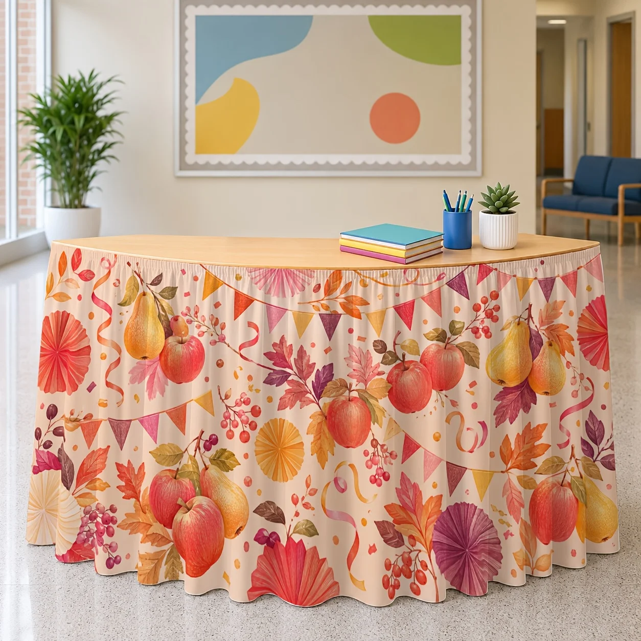 Autumn Harvest Festival Party Tablecloth, suitable for autumn celebrations, Thanksgiving Day and cozy gatheringsxzj