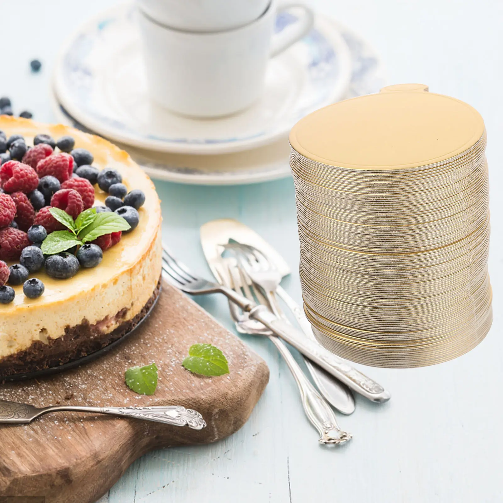 100Sheets Cake Boards Mini Round Cardboard Bases Sturdy Disposable Base for Wedding Birthday Party Cake Display Trays