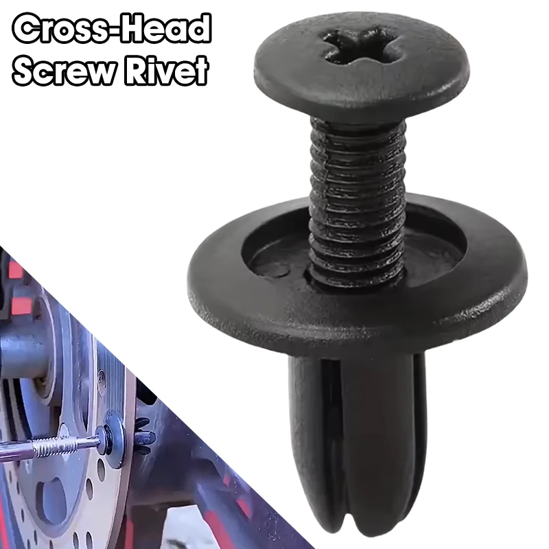 

8mm Car Fastener Clip Plastic Rivets Fasteners Screw Car Bumper Mudguard Black Buckle Fastener Car Parts Car Accessories